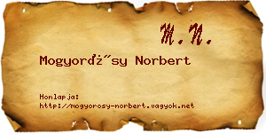 Mogyorósy Norbert névjegykártya