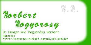 norbert mogyorosy business card