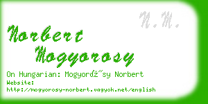 norbert mogyorosy business card